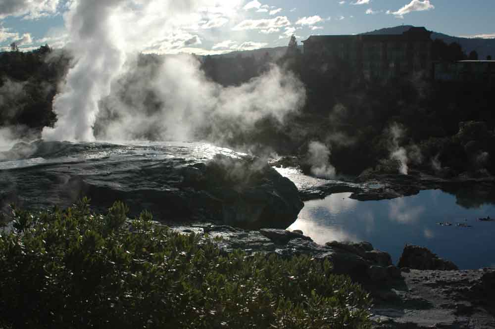 60 - Nueva Zelanda - Rotorua, Te Puia, geiser plumas del principe de Gales